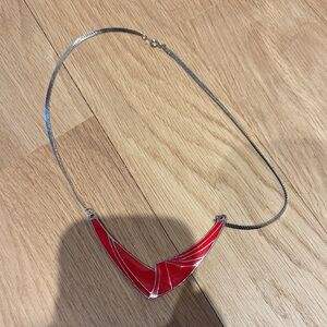 Stunning Red and Silver Necklace